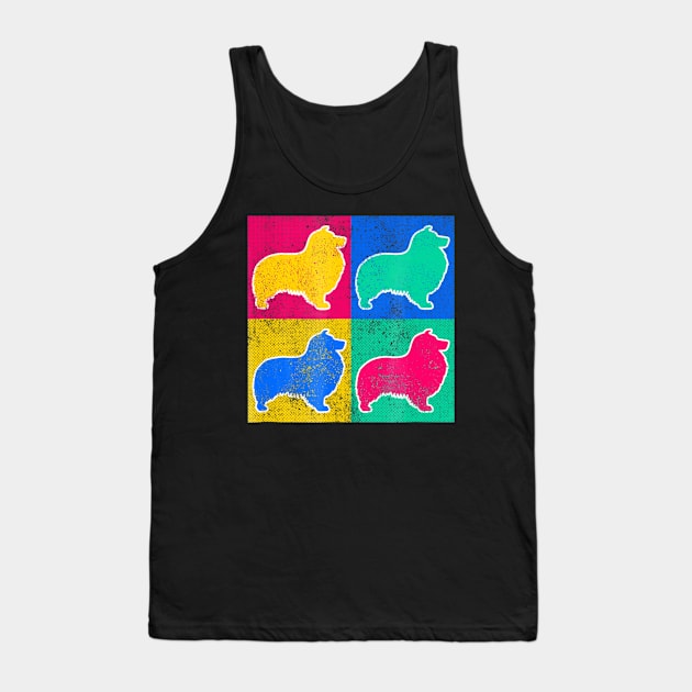 Shetland Sheepdog Pop Art Tank Top by IainDodes